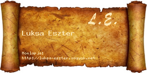 Luksa Eszter névjegykártya